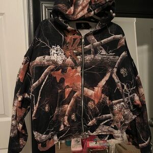 Darc Sport Black, Brown & White Camo-Lined Hoodie